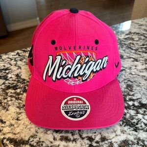 Zephyr Michigan Wolverines Basketball Snapback Hat in Pink